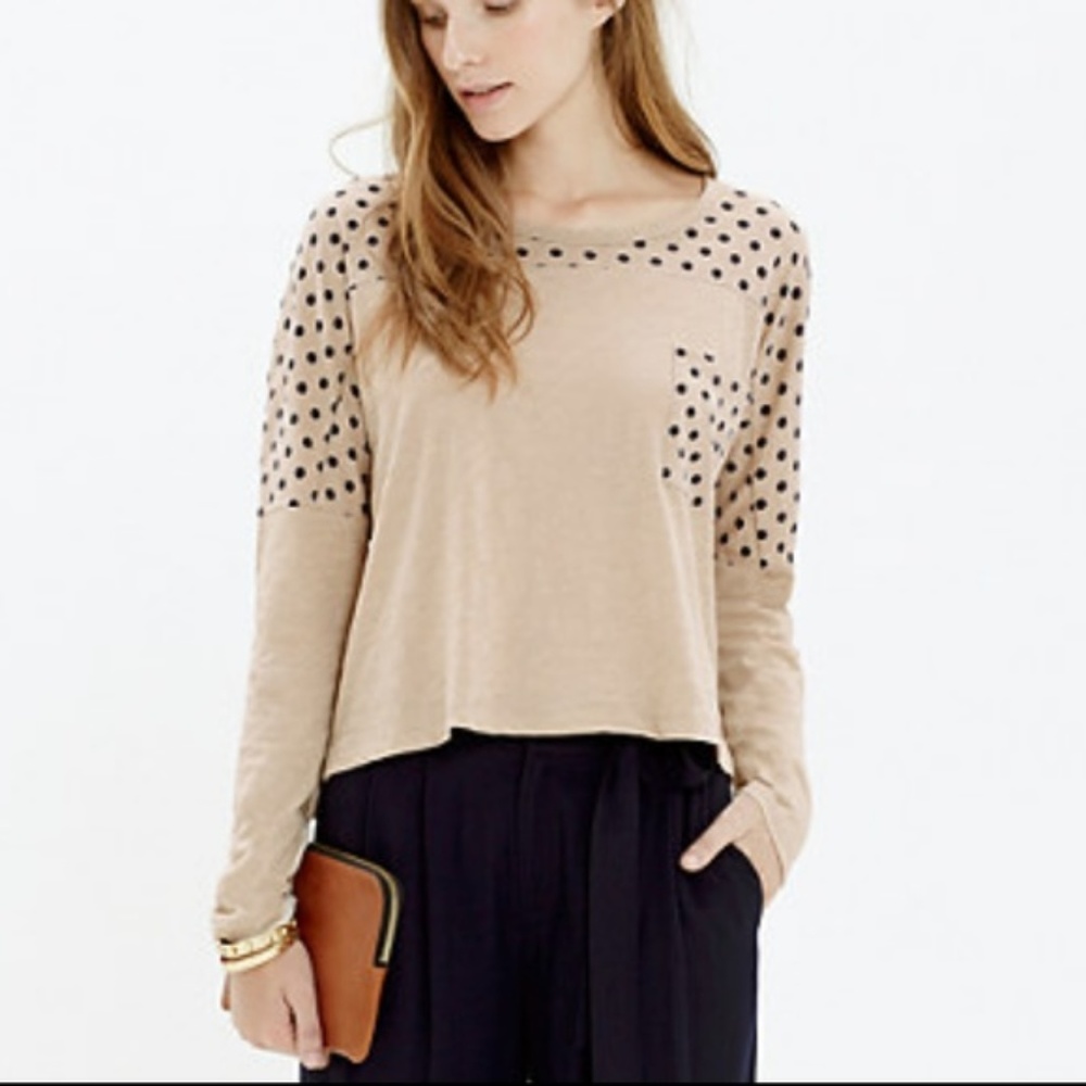 Madewell Brown Polka Dot Effortless Tee Small